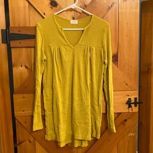 Mustard yellow tunic top from Anthropologie